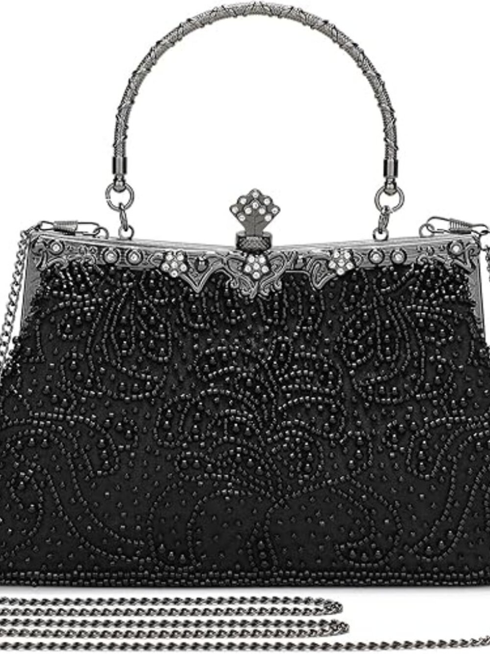 Vintage Beaded Clutch Women Evening Bag Bridal Wedding Prom Party Purse
